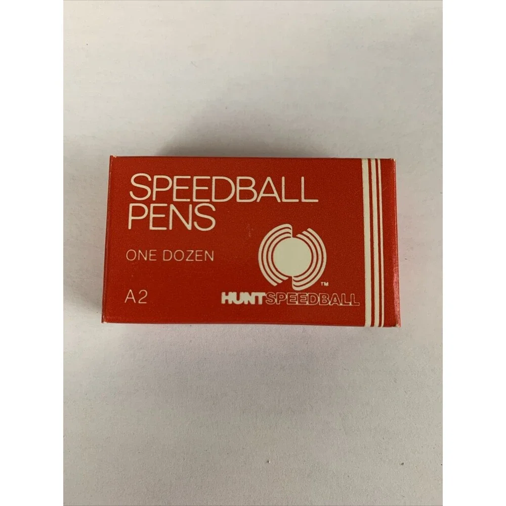 Vintage HUNT SPEEDBALL PENS A-2 Multi-Purpose Calligraphy Pen Ink Nibs Box of 12